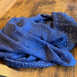 Navy Scarf with Rhinestone Accents